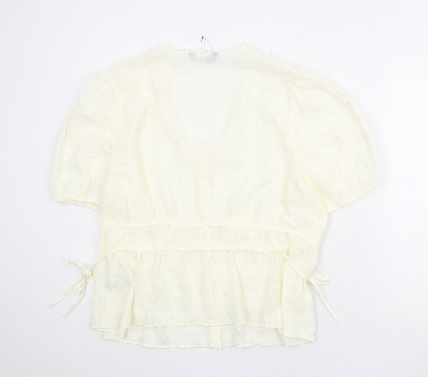 Marks and Spencer Womens Ivory Polyester Basic Blouse Size 20 Round Neck