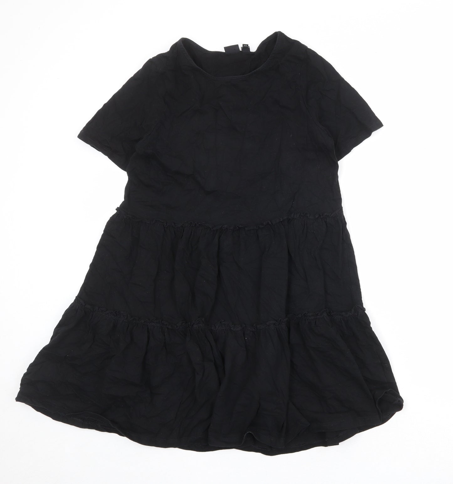River Island Womens Black 100% Cotton A-Line Size 10 Round Neck Pullover