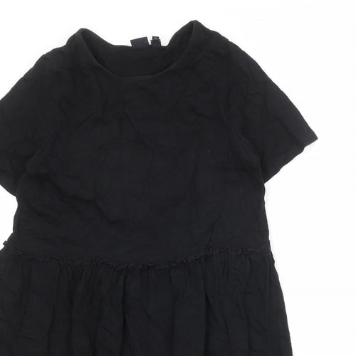 River Island Womens Black 100% Cotton A-Line Size 10 Round Neck Pullover