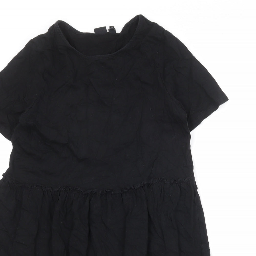River Island Womens Black 100% Cotton A-Line Size 10 Round Neck Pullover