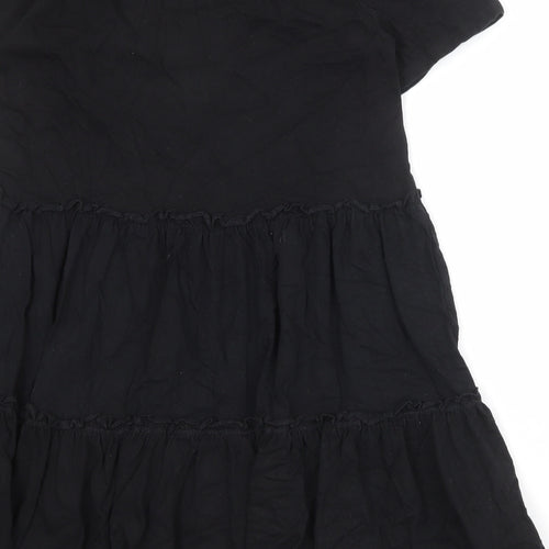 River Island Womens Black 100% Cotton A-Line Size 10 Round Neck Pullover