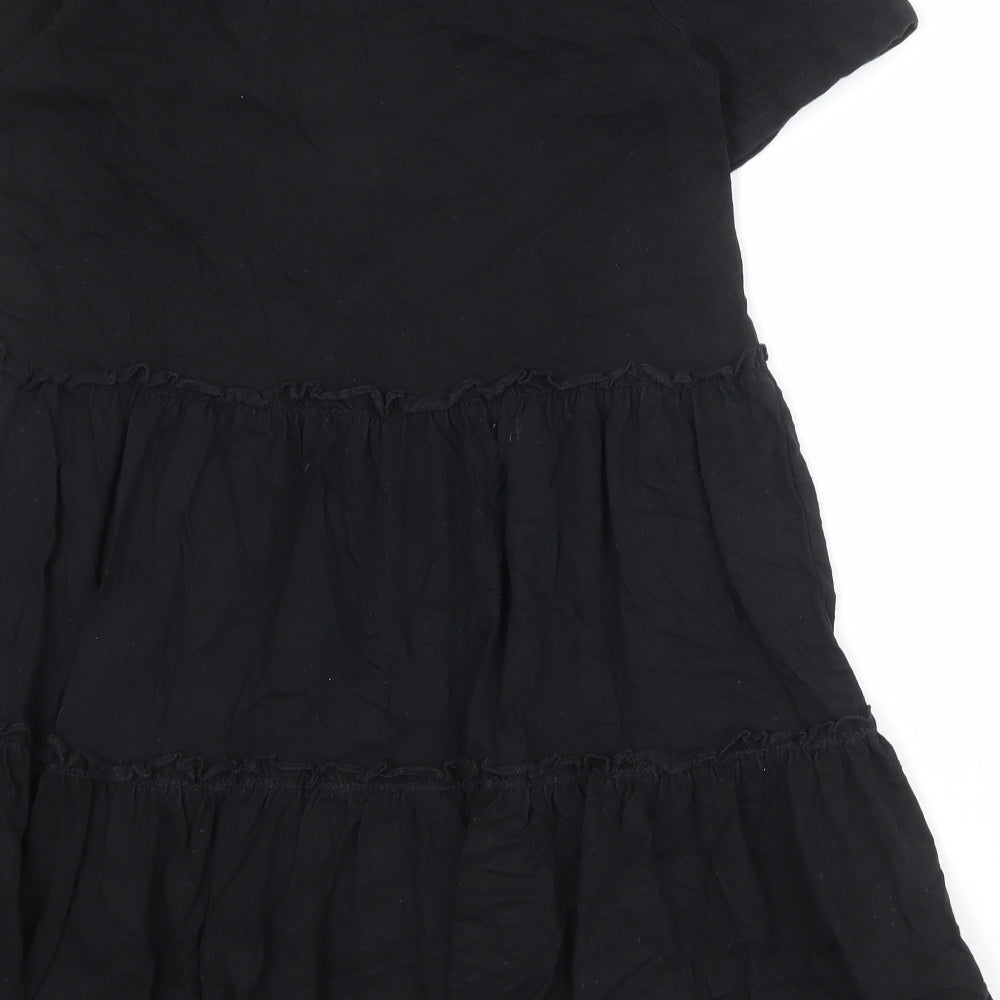 River Island Womens Black 100% Cotton A-Line Size 10 Round Neck Pullover