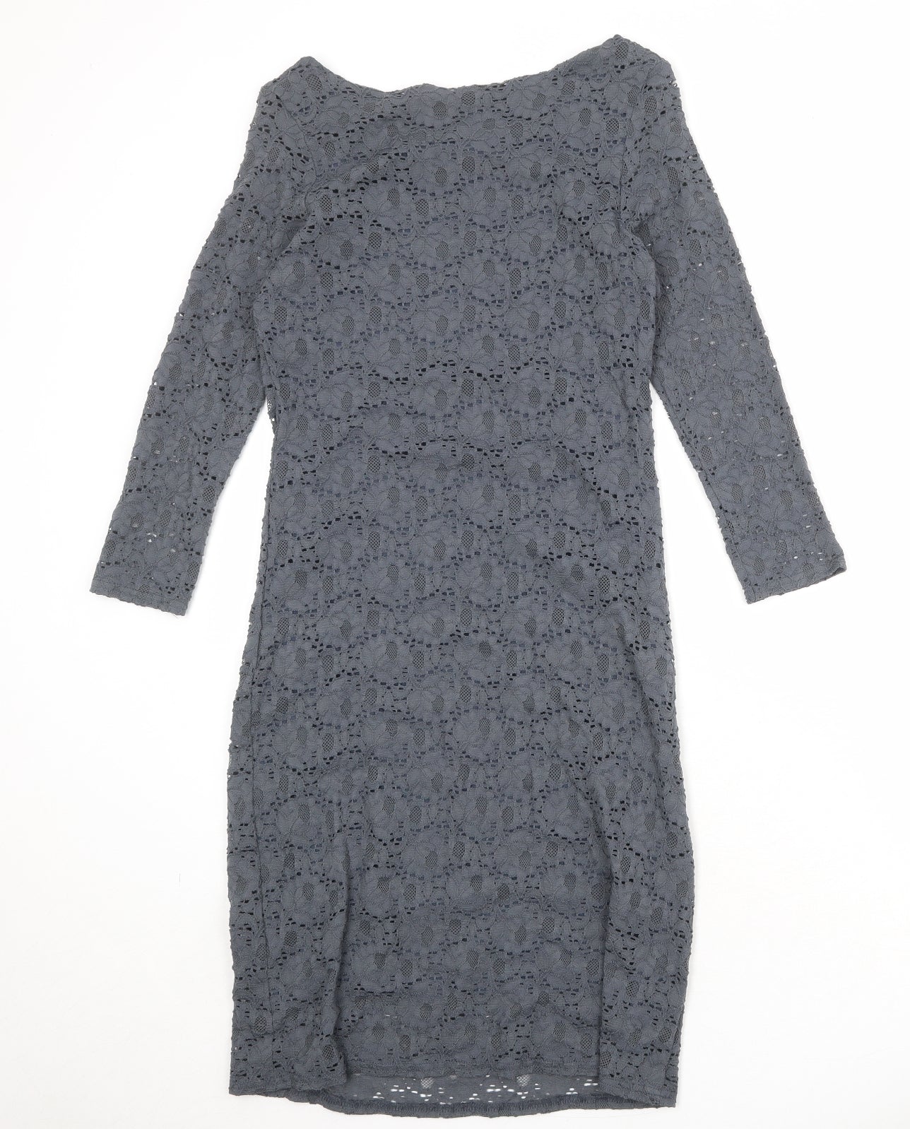 Phase Eight Womens Grey Floral Viscose Shift Size 10 Boat Neck Pullover