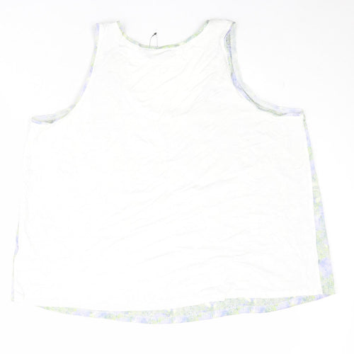 Marks and Spencer Womens Multicoloured Geometric Viscose Basic Tank Size 20 Scoop Neck