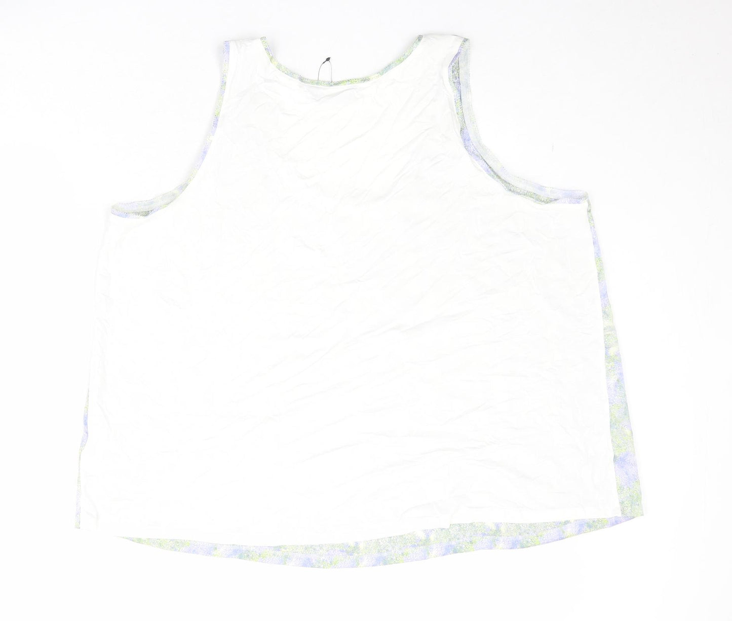 Marks and Spencer Womens Multicoloured Geometric Viscose Basic Tank Size 20 Scoop Neck