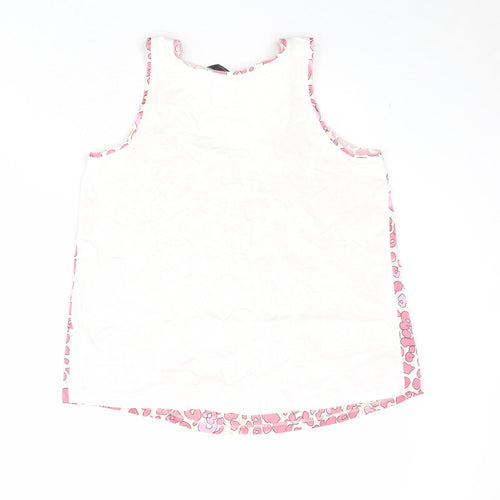 Marks and Spencer Womens Pink Animal Print Polyester Basic Tank Size 8 Scoop Neck