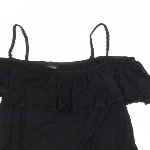 Yours Womens Black Cotton Camisole Tank Size 18 Square Neck