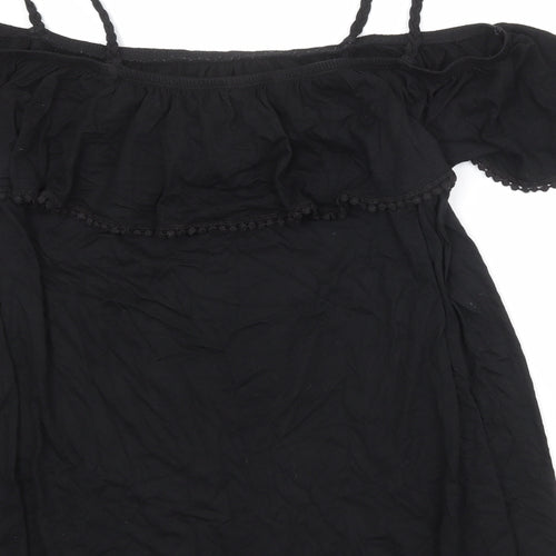 Yours Womens Black Cotton Camisole Tank Size 18 Square Neck