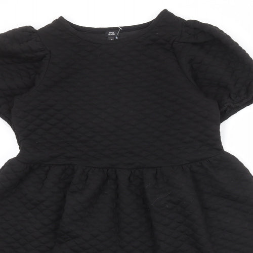 River Island Womens Black Polyester A-Line Size 10 Round Neck Zip