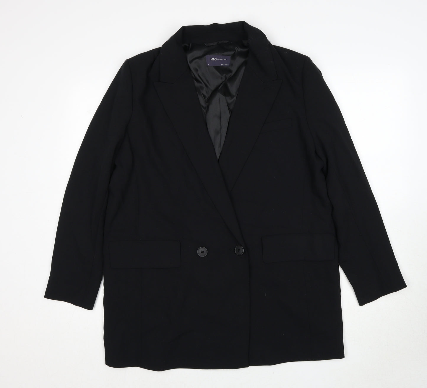 Marks and Spencer Womens Black Polyester Jacket Suit Jacket Size 14