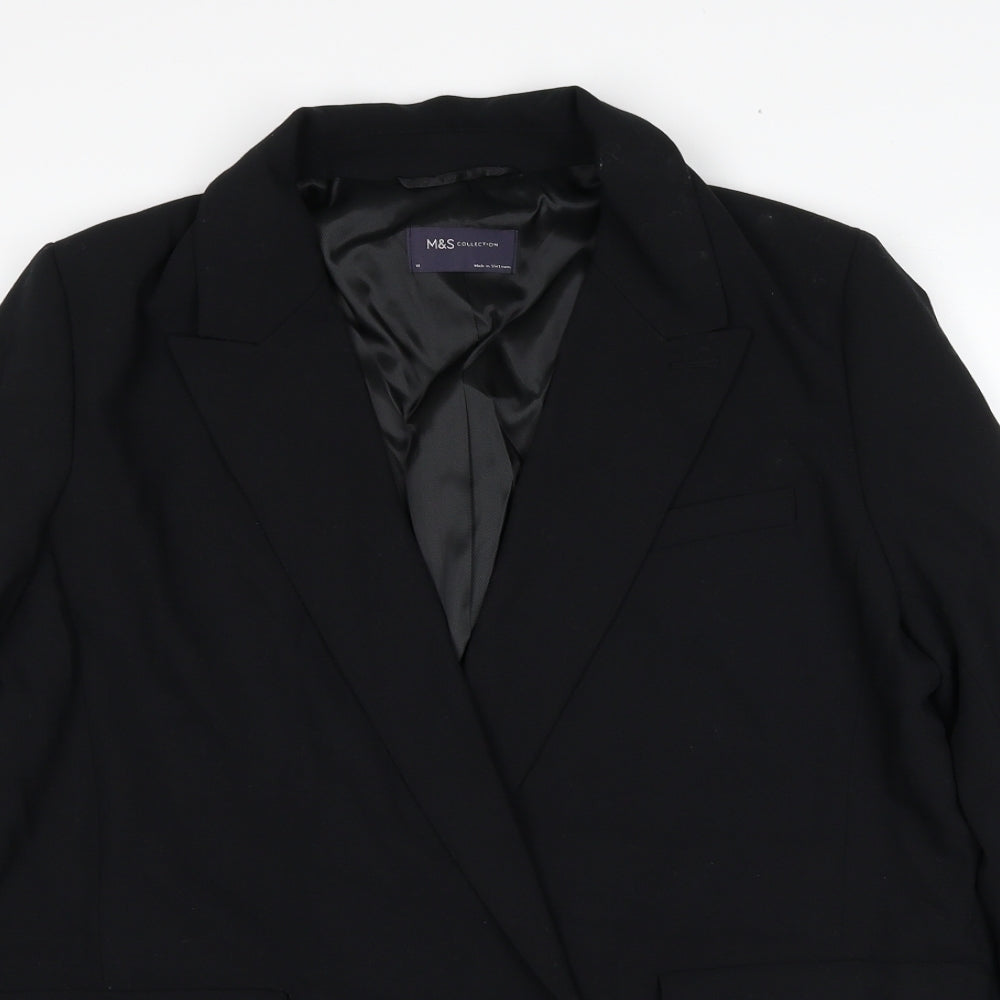 Marks and Spencer Womens Black Polyester Jacket Suit Jacket Size 14