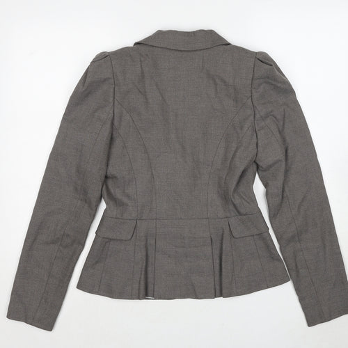 Warehouse Womens Grey Polyester Jacket Blazer Size 10