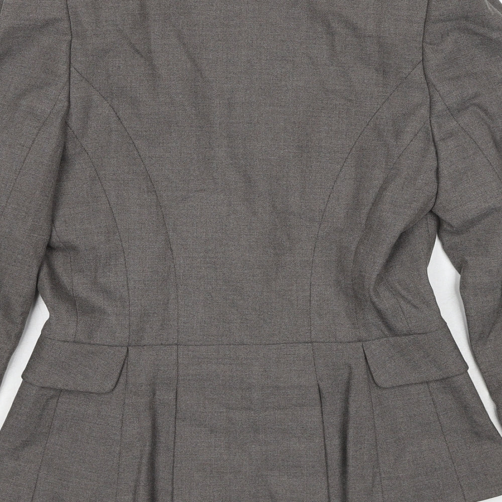 Warehouse Womens Grey Polyester Jacket Blazer Size 10