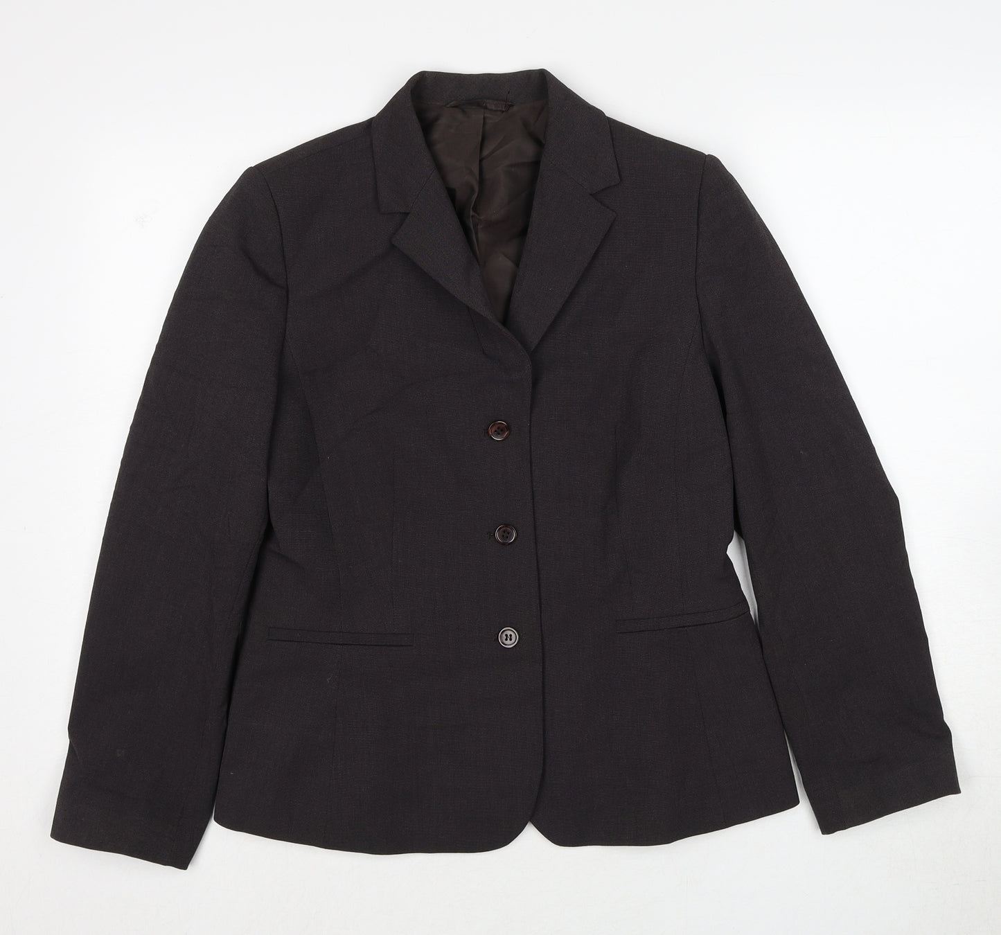 NEXT Womens Brown Polyester Jacket Blazer Size 12