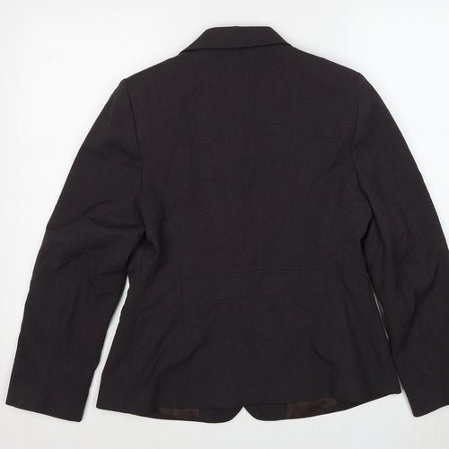 NEXT Womens Brown Polyester Jacket Blazer Size 12