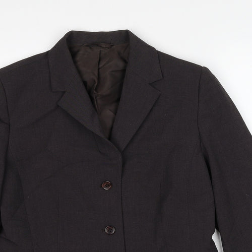 NEXT Womens Brown Polyester Jacket Blazer Size 12