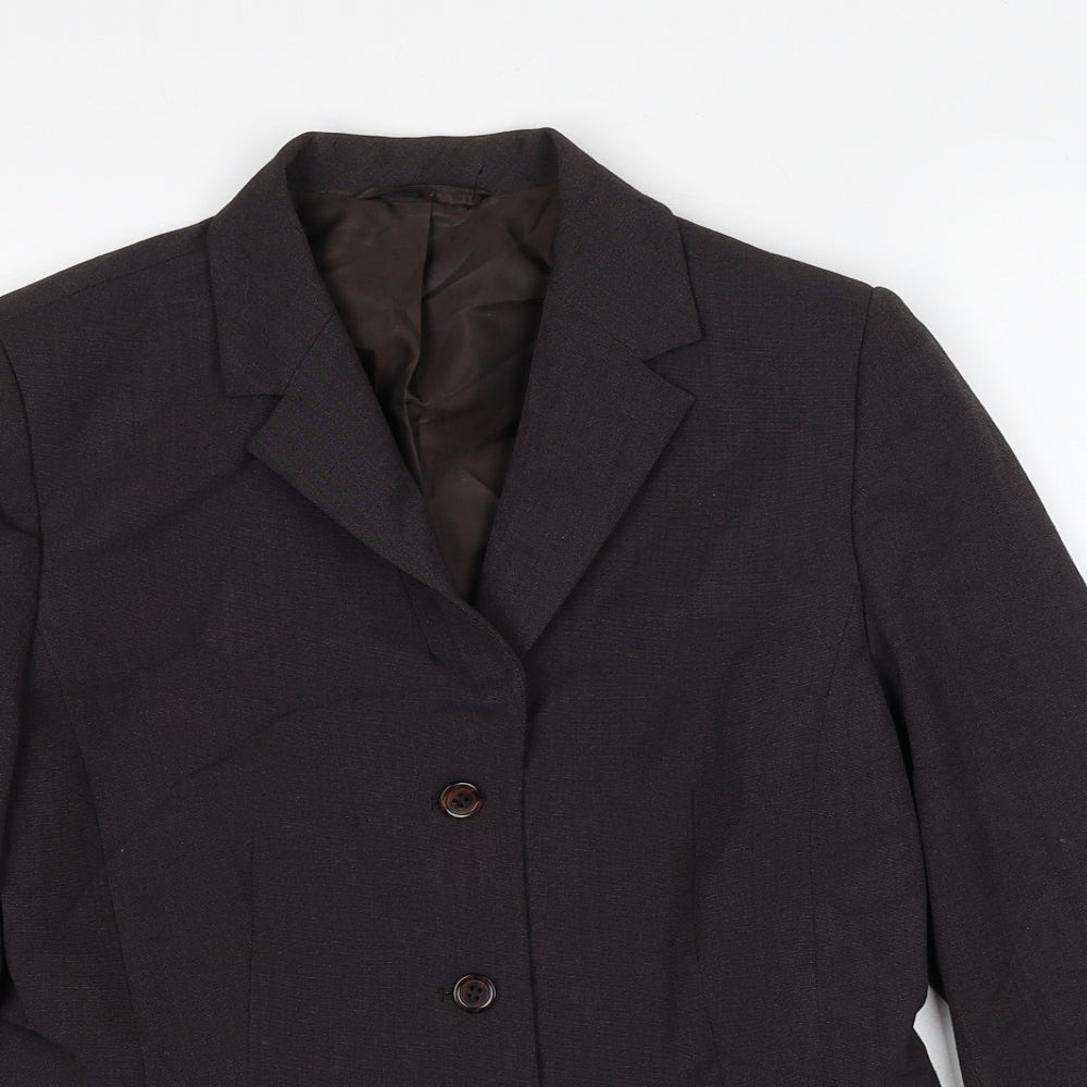 NEXT Womens Brown Polyester Jacket Blazer Size 12
