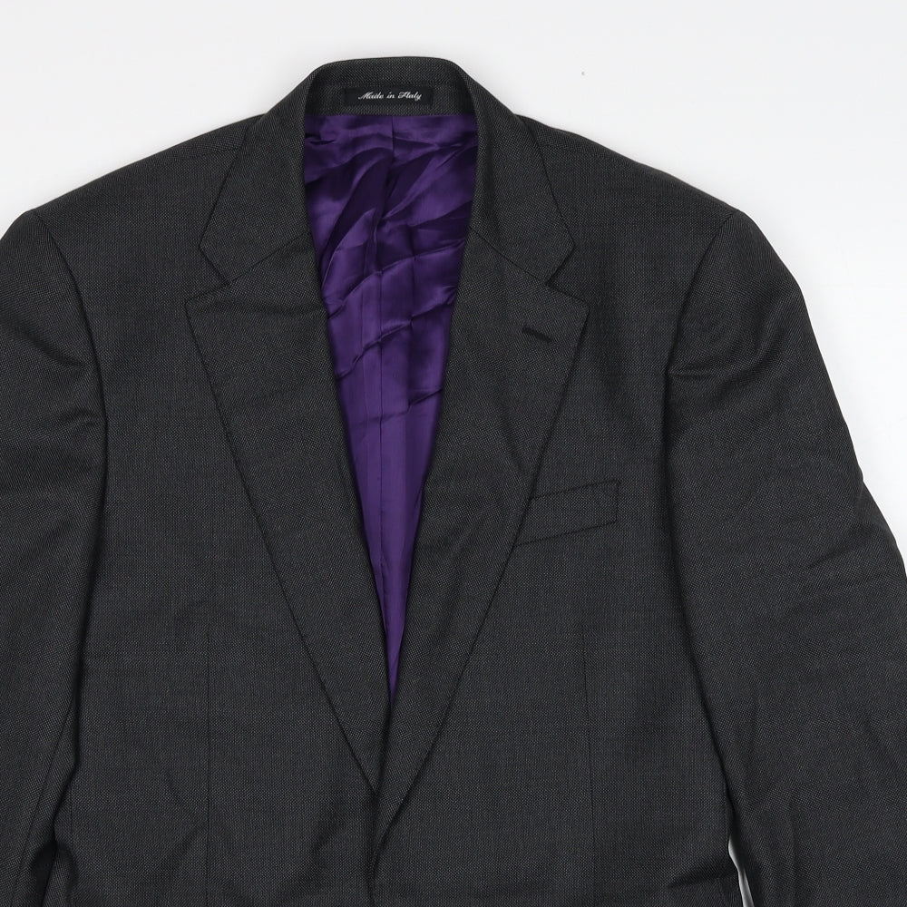 Paul Smith Mens Grey Polyester Jacket Suit Jacket Size 38 Regular