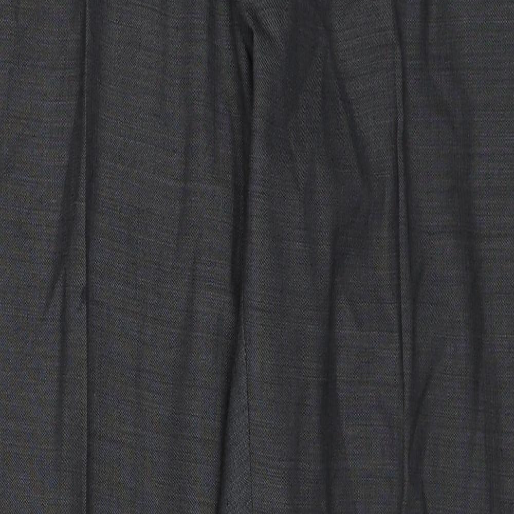 Marks and Spencer Mens Grey Polyester Dress Pants Trousers Size 34 in L29 in Regular Zip