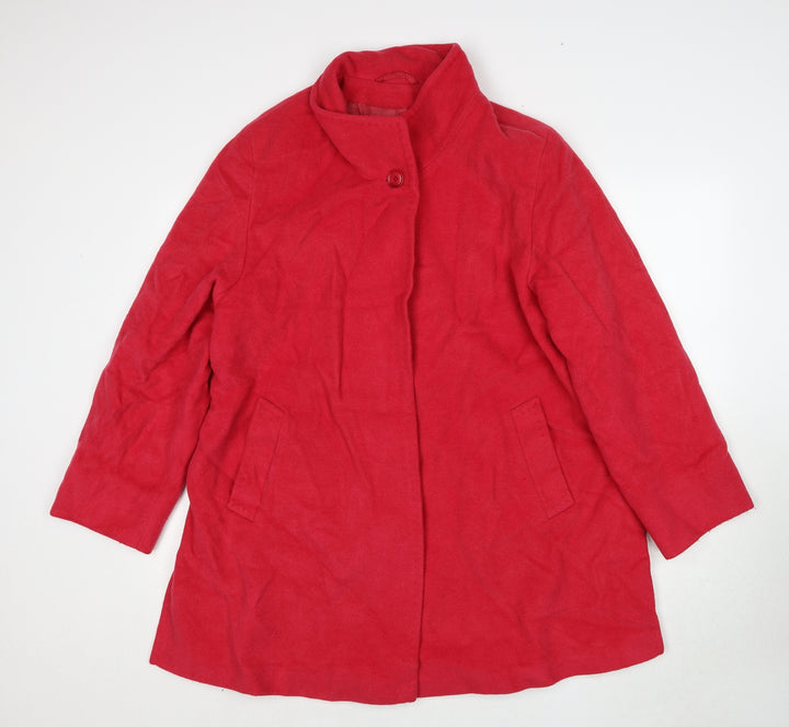 Basler Womens Pink Wool Overcoat Size 16