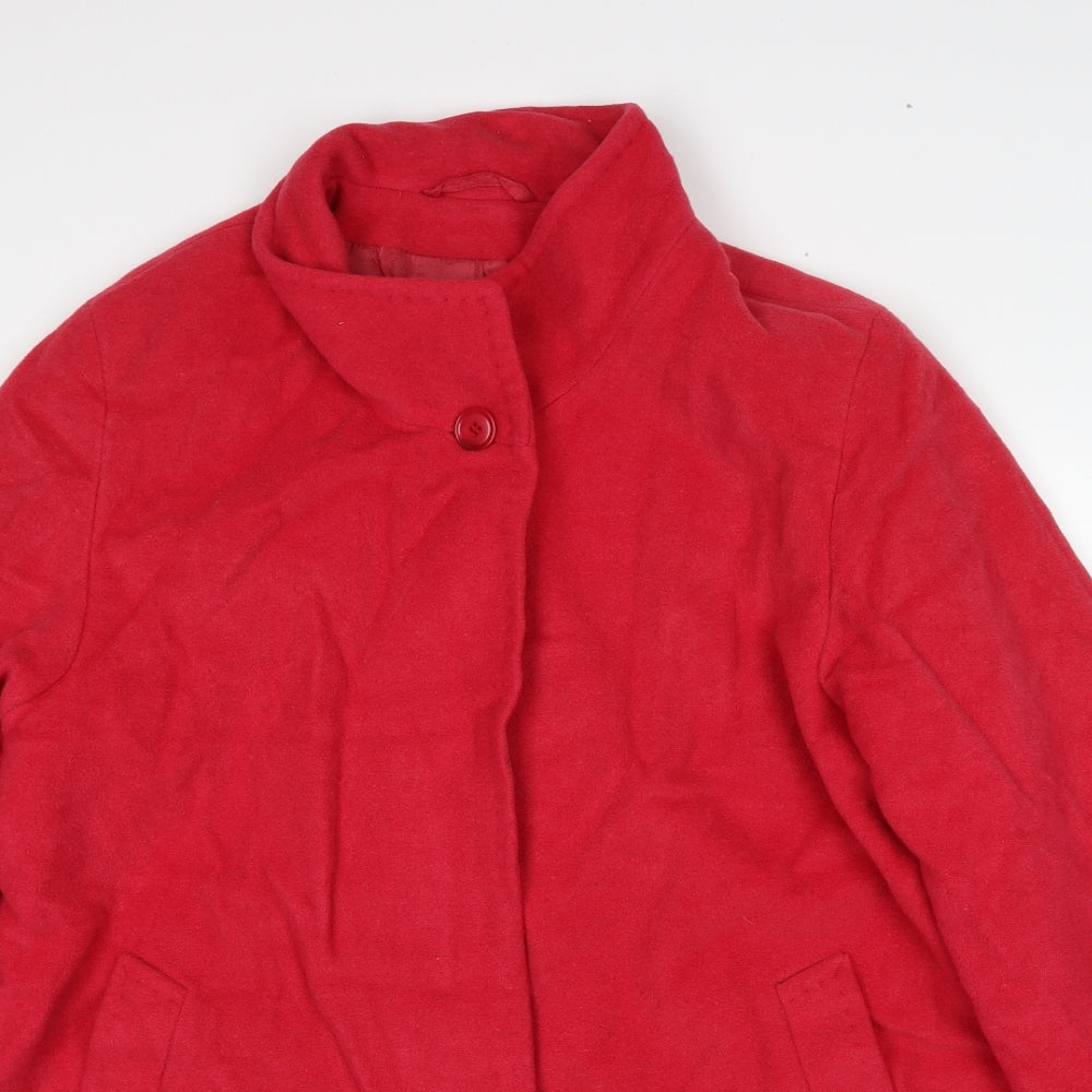 Basler Womens Pink Wool Overcoat Size 16