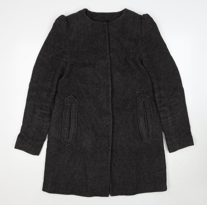 Esprit Womens Grey Overcoat Coat Size 12 Button