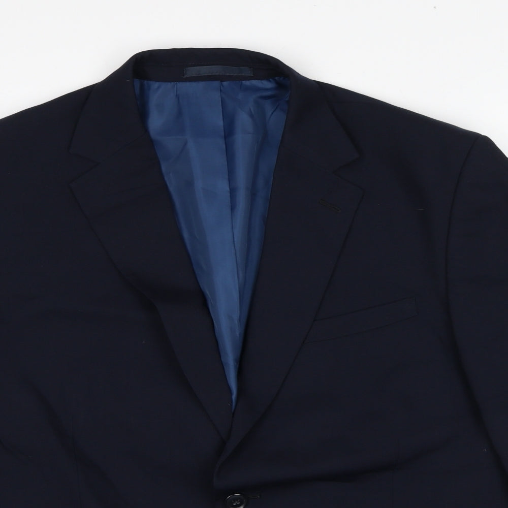 Marks and Spencer Mens Blue Wool Jacket Suit Jacket Size 42 Regular