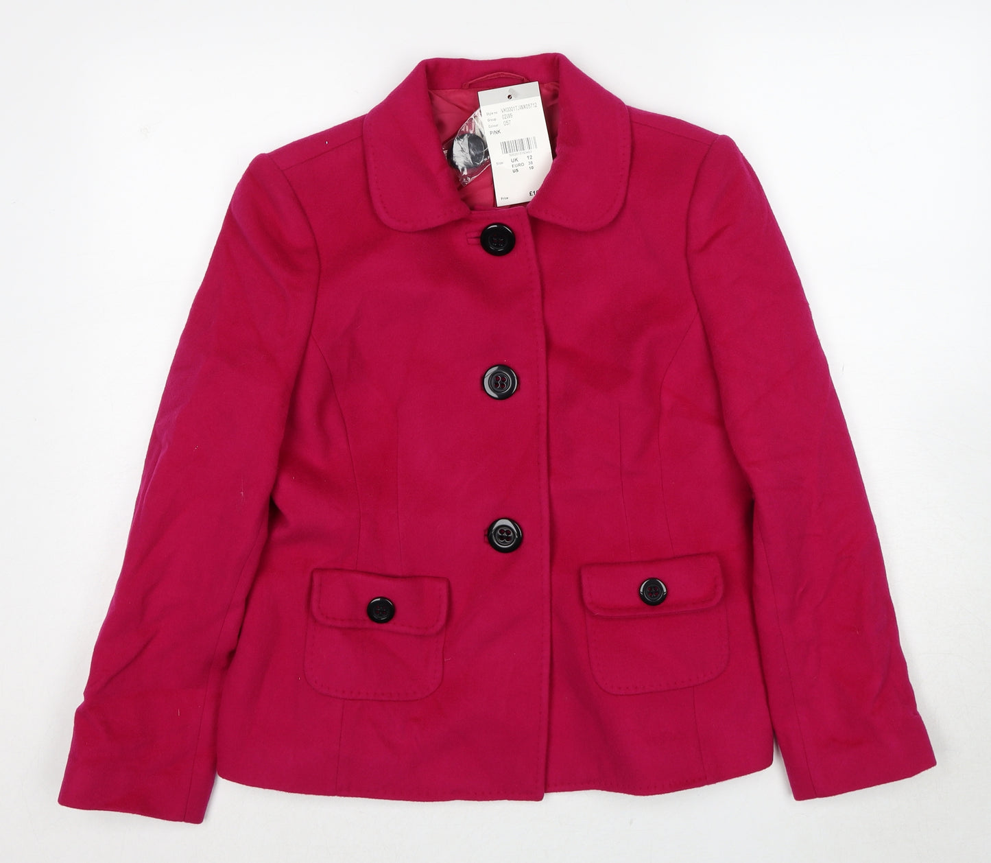Viyella Womens Pink Jacket Size 12 Button