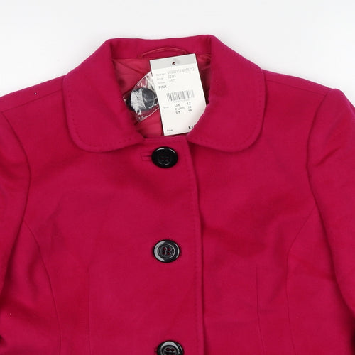 Viyella Womens Pink Jacket Size 12 Button
