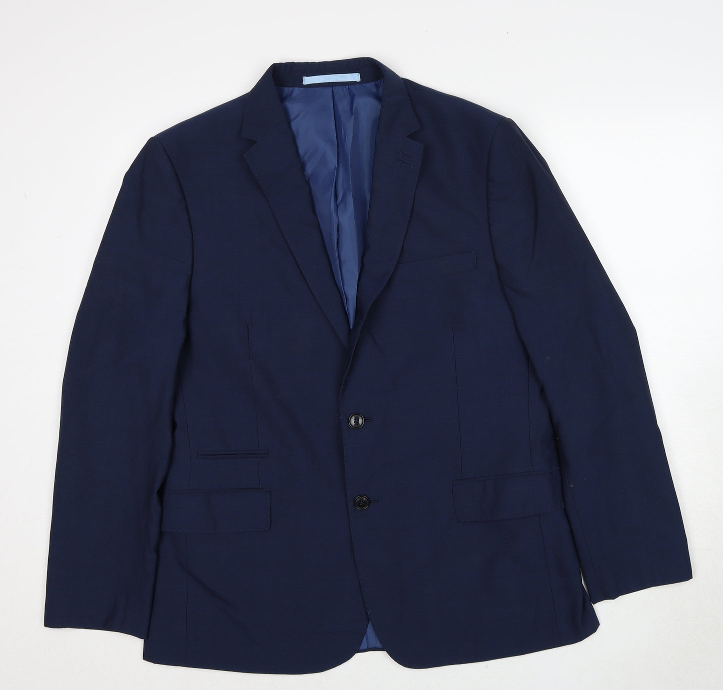 Marks and Spencer Mens Blue Wool Jacket Suit Jacket Size 42 Regular