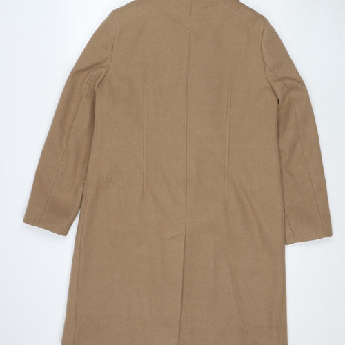 Marks and Spencer Womens Beige Overcoat Coat Size 12 Button