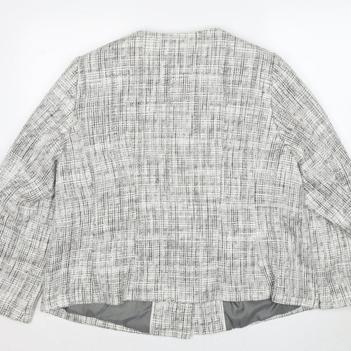 Marks and Spencer Womens Grey Geometric Jacket Size 22 Button