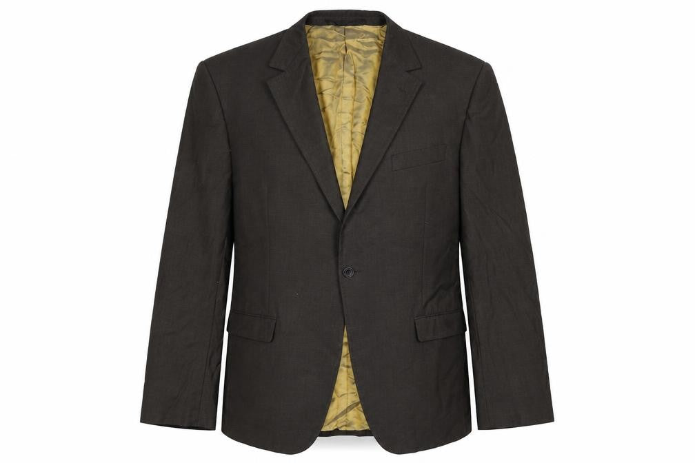 Front view of Marks & Spencer men’s brown wool jacket suit jacket, size 42, regular