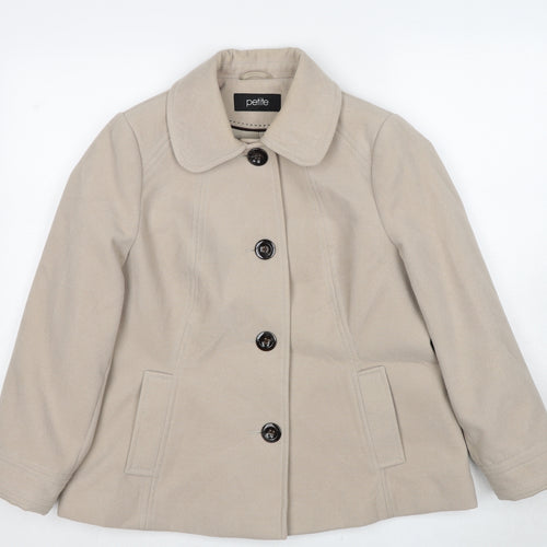BHS Womens Beige Jacket Size 16 Button