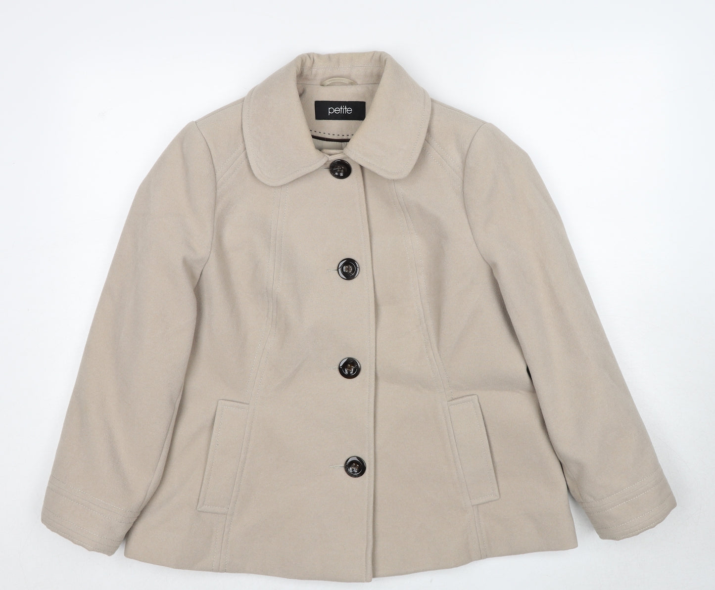 BHS Womens Beige Jacket Size 16 Button