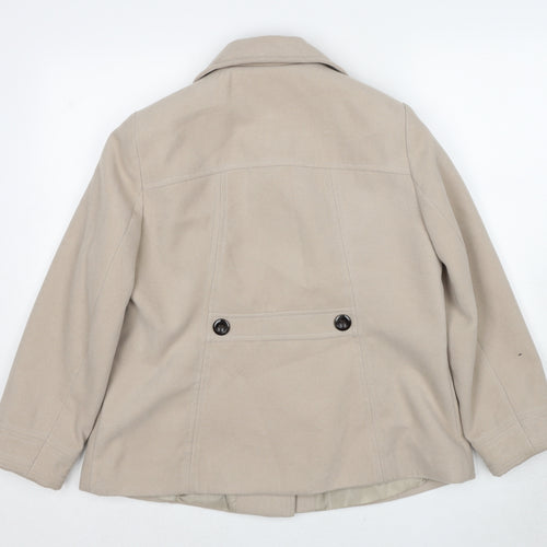 BHS Womens Beige Jacket Size 16 Button