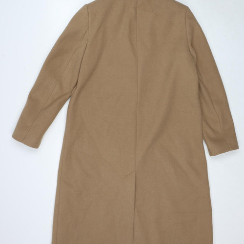 Marks and Spencer Womens Beige Pea Coat Coat Size 14 Button