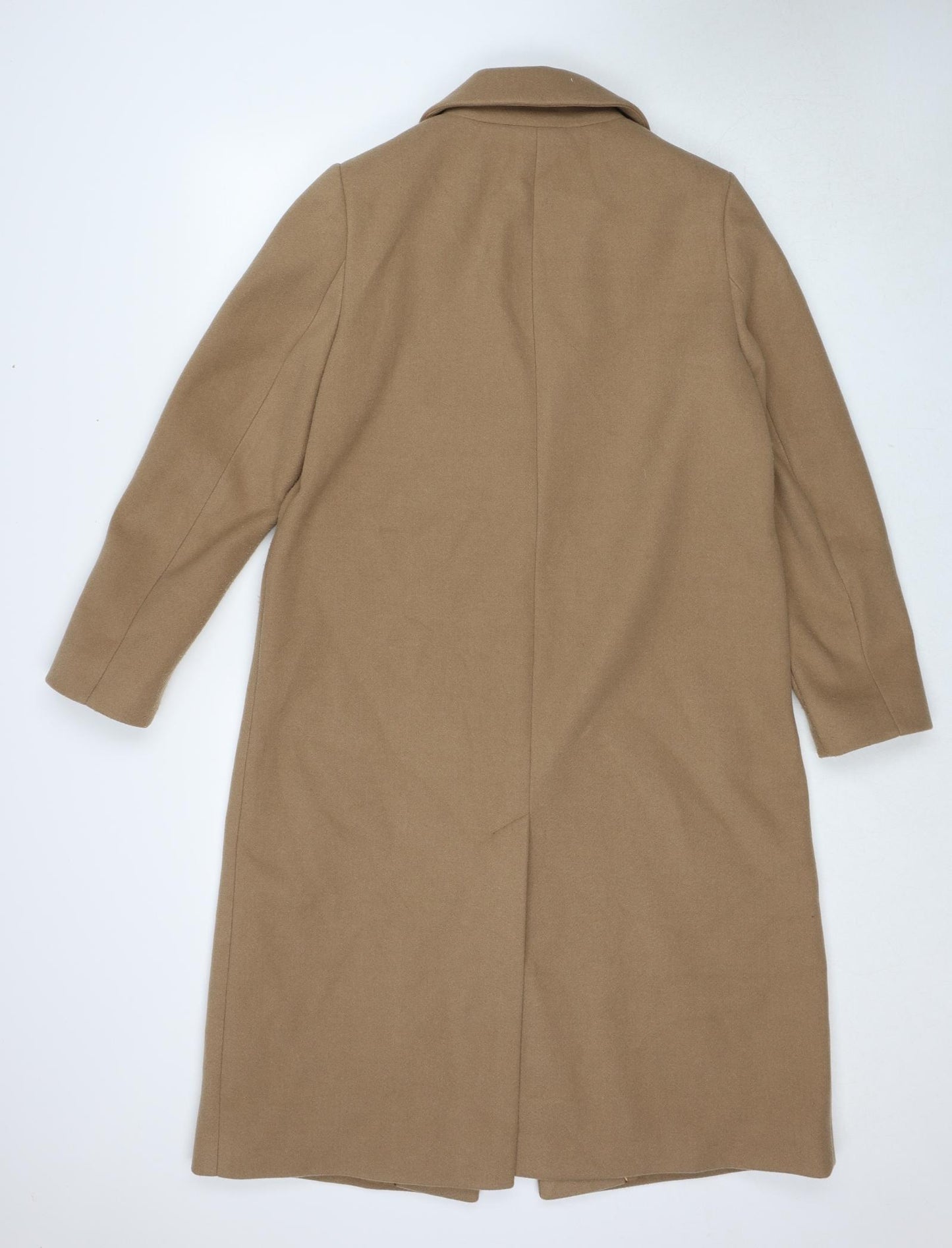 Marks and Spencer Womens Beige Pea Coat Coat Size 14 Button