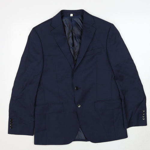 Marks and Spencer Mens Blue Wool Jacket Suit Jacket Size 38 Regular