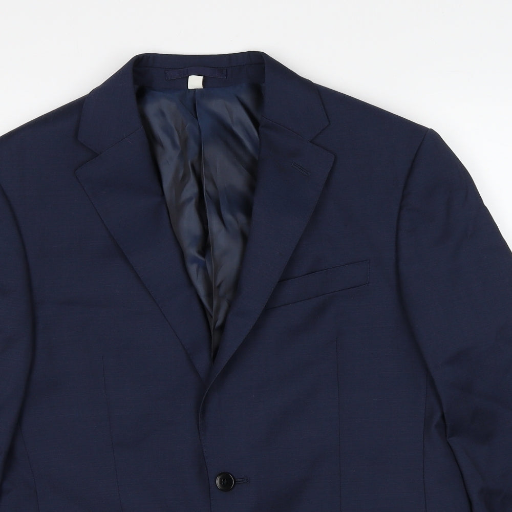 Marks and Spencer Mens Blue Wool Jacket Suit Jacket Size 38 Regular