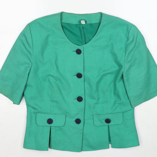 Hamells Womens Green Jacket Size 16 Button