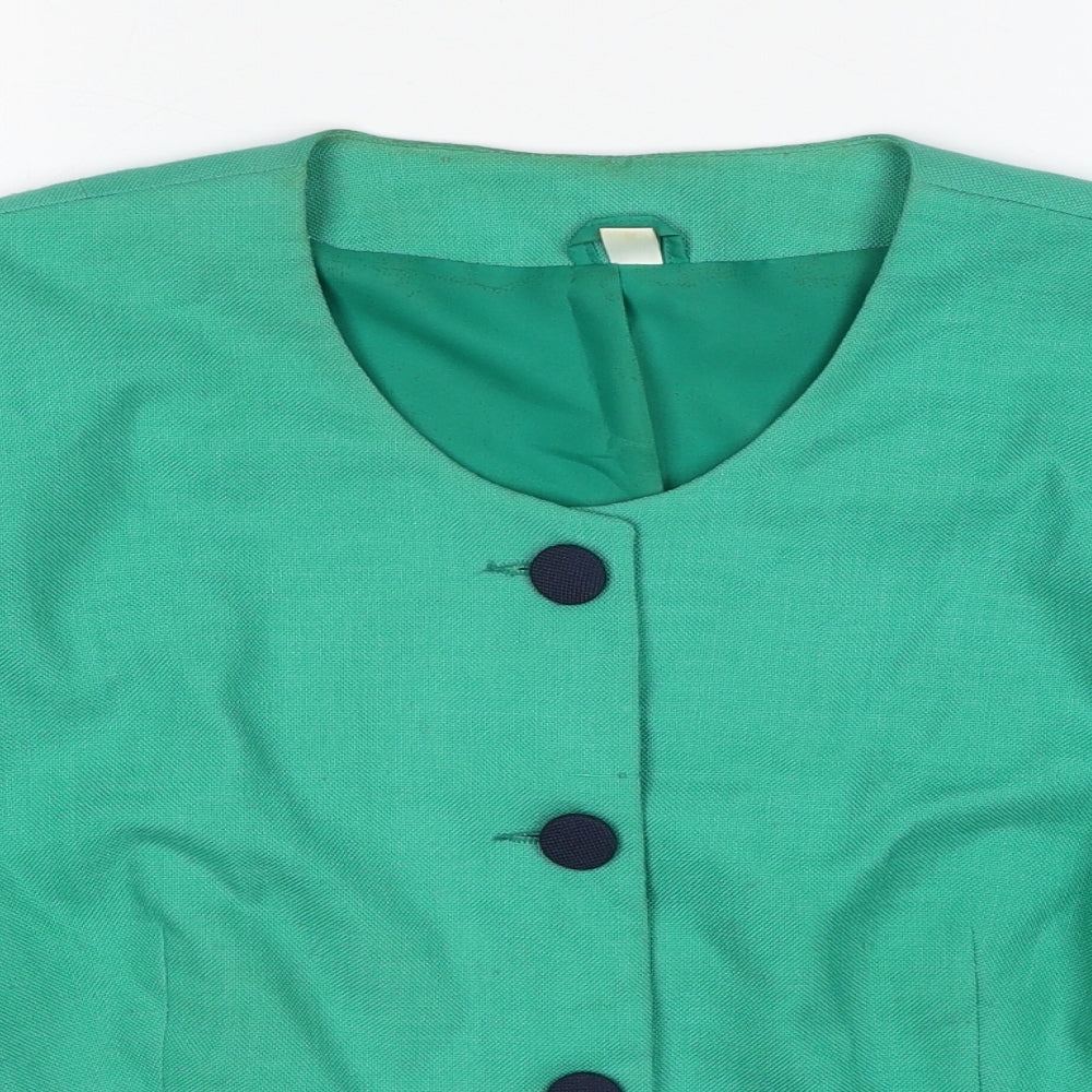 Hamells Womens Green Jacket Size 16 Button
