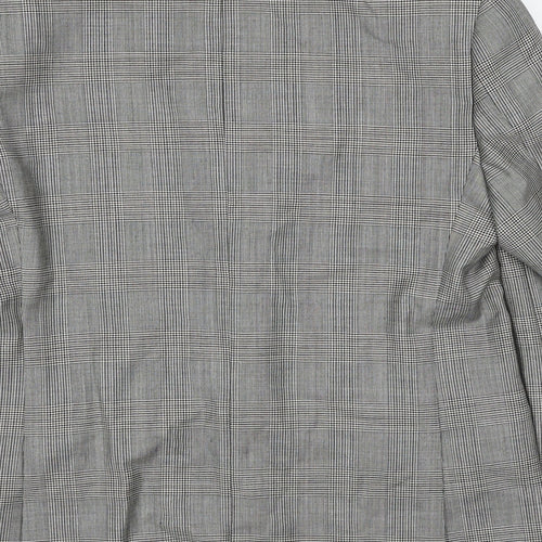 Marks and Spencer Mens Grey Plaid Wool Jacket Suit Jacket Size 40 Regular
