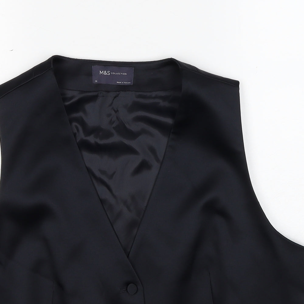 Marks and Spencer Womens Black Polyester Jacket Suit Waistcoat Size 20