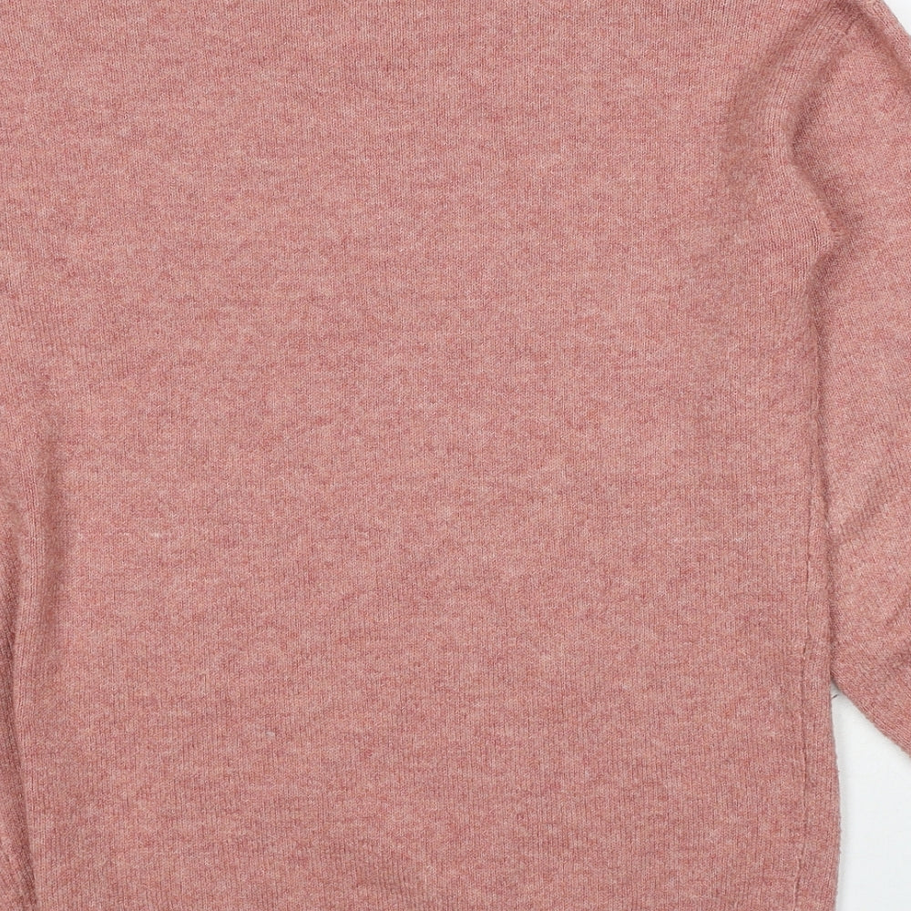 NEXT Womens Pink Crew Neck Geometric Polyester Pullover Jumper Size M - Stars Sequin