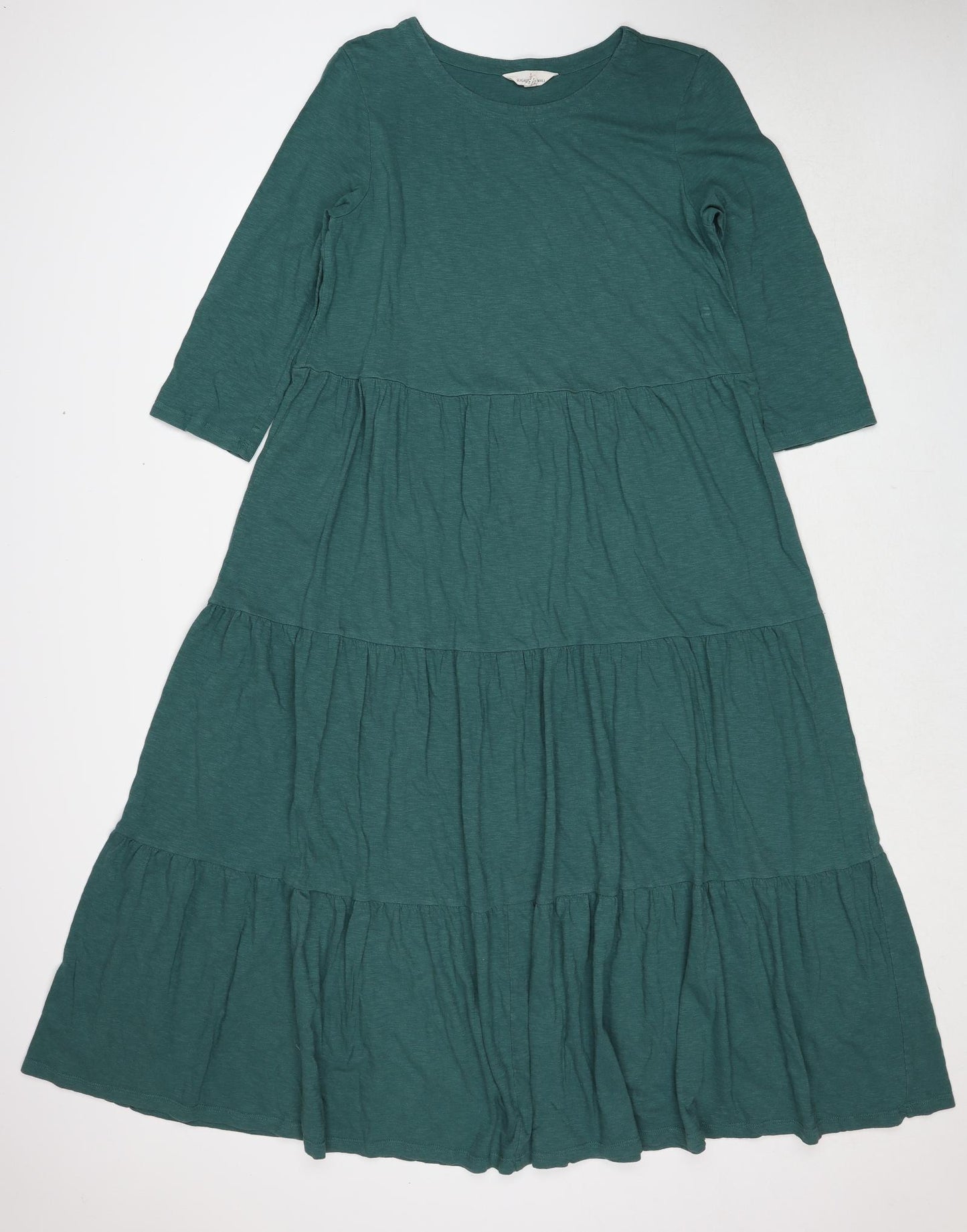 Seasalt Womens Green Cotton A-Line Size 14 Round Neck Pullover