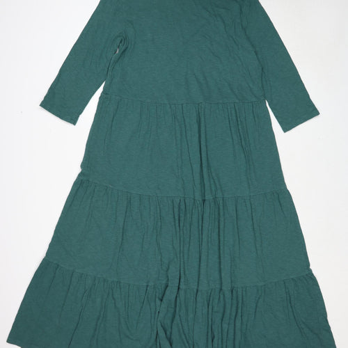 Seasalt Womens Green Cotton A-Line Size 14 Round Neck Pullover