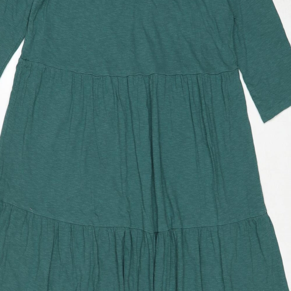 Seasalt Womens Green Cotton A-Line Size 14 Round Neck Pullover