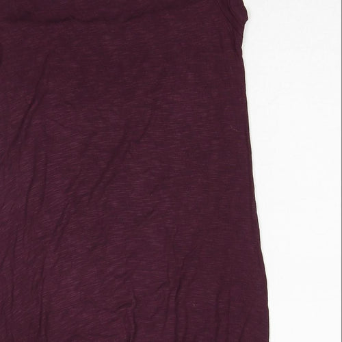 Dorothy Perkins Womens Red Cotton Basic Blouse Size 10 Round Neck - Lace Details