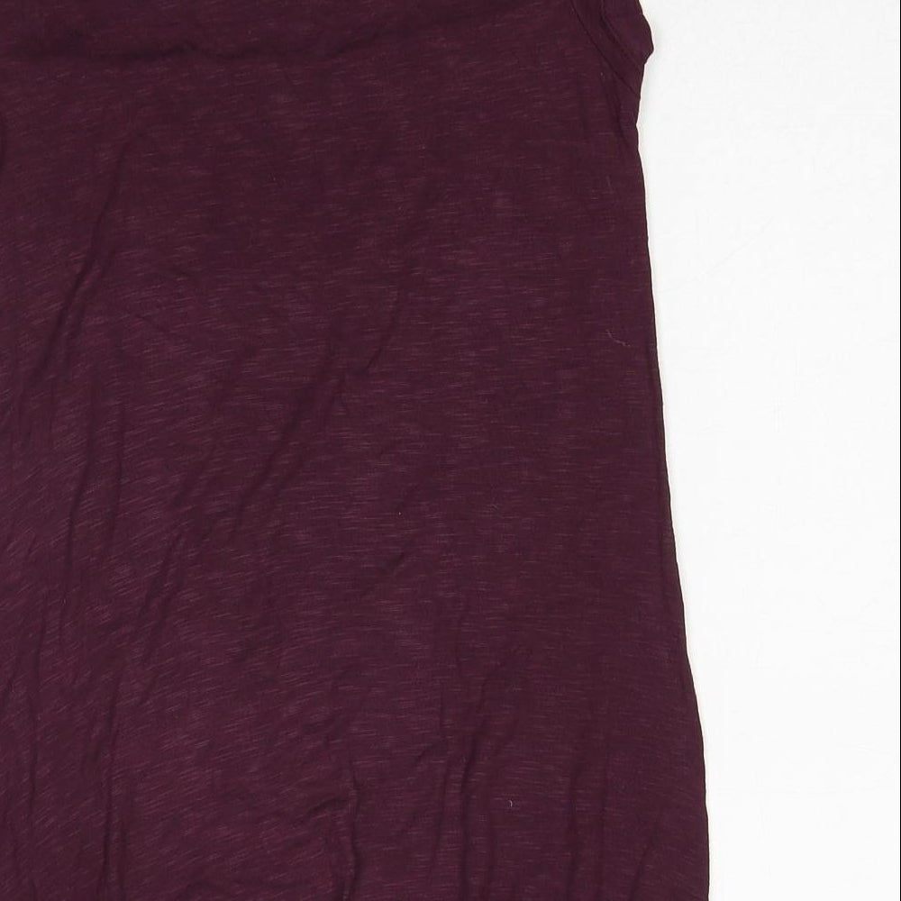 Dorothy Perkins Womens Red Cotton Basic Blouse Size 10 Round Neck - Lace Details